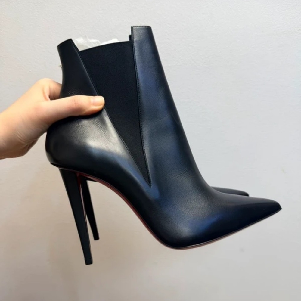 Christian Louboutin Black Leather Heeled Boots